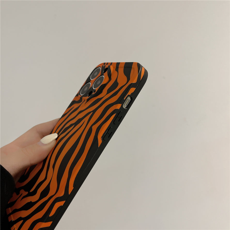 Luxury Tiger skin Pattern Back Cover for iPhone 7 8 Plus SE 20 X XR XS 11 12 13 Pro MAX Soft Silicone Matte Phone Case Couqes