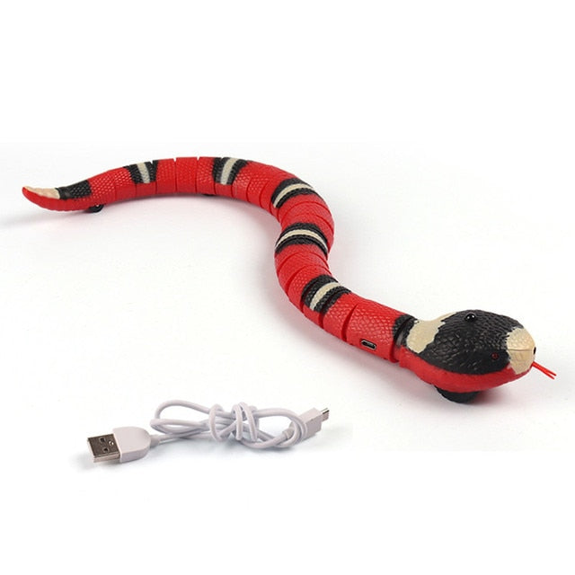 Automatic Cat Toys Interactive Smart Sensing Snake Tease Toys For Cats Funny USB Rechargeable Cat Accessories For Pet Dogs Play