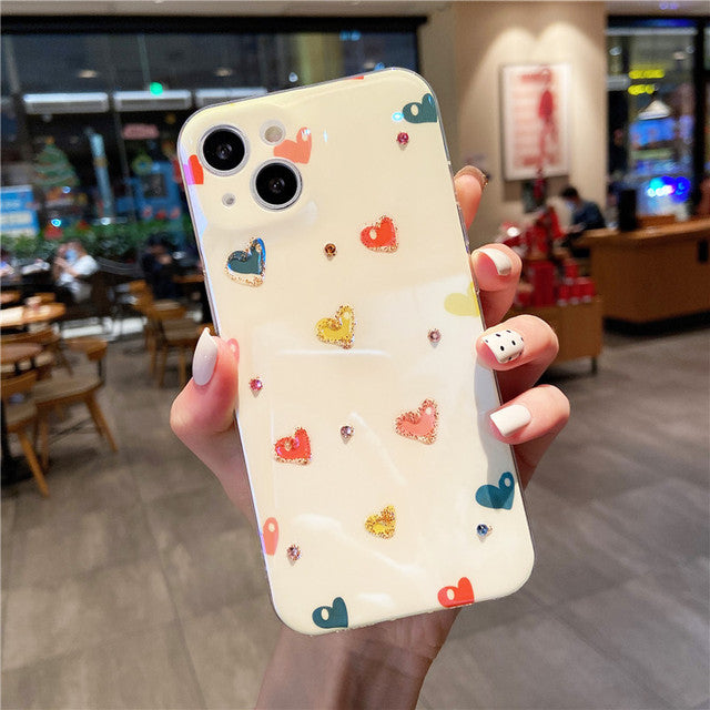 Cute 3D Glitter Flower Silicone Phone Case Skin For iPhone
