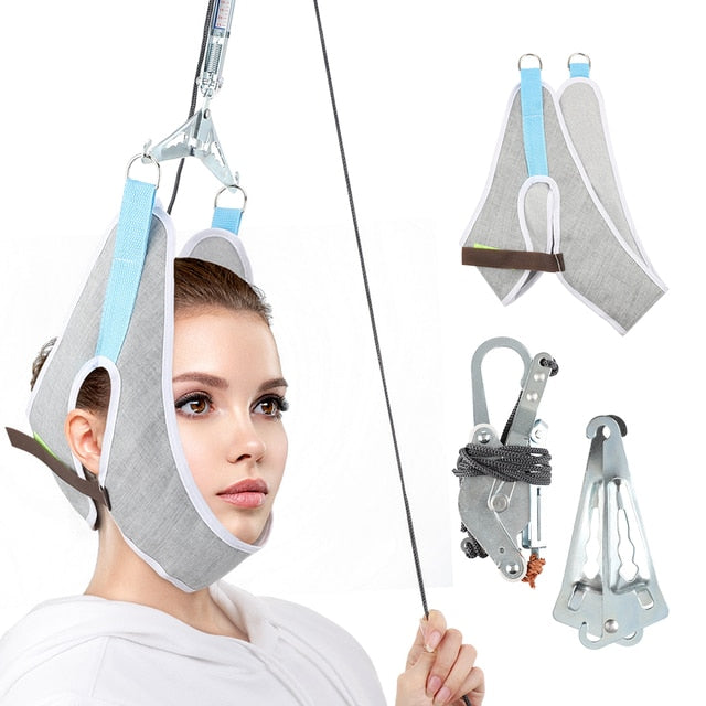 Hanging Neck Traction Kit Adjustable Cervical Traction Belt Breathable Sling Tractor Stretch Neck Care Neck Correction Stretcher