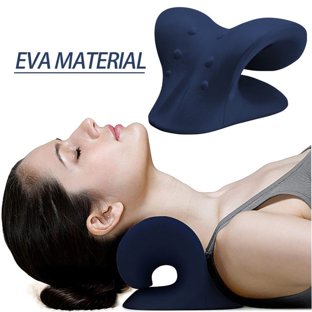 Neck Shoulder Stretcher Relaxer Cervical Chiropractic Traction Device Pillow for Pain Relief Cervical Spine Alignment Gift