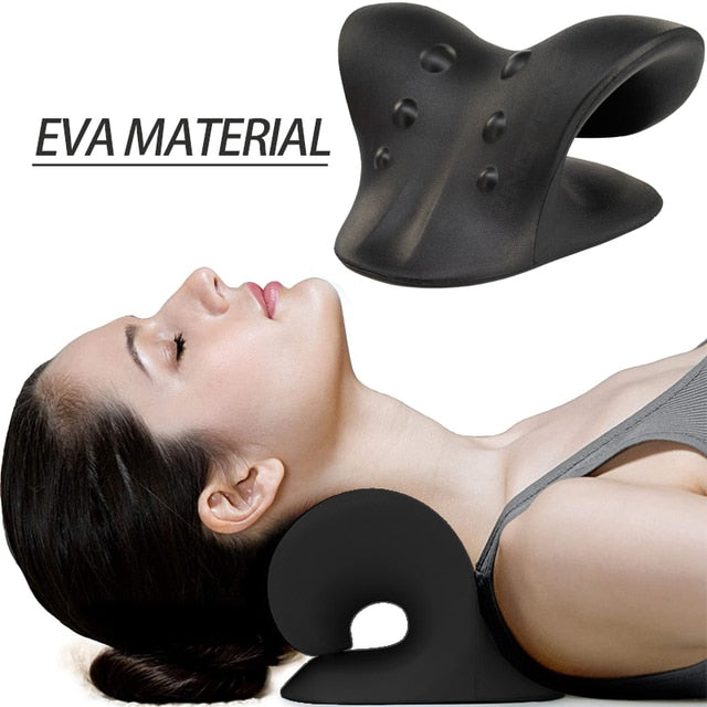 Neck Shoulder Stretcher Relaxer Cervical Chiropractic Traction Device Pillow for Pain Relief Cervical Spine Alignment Gift