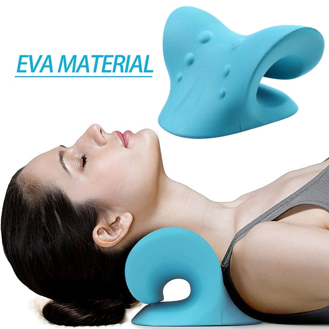 Neck Shoulder Stretcher Relaxer Cervical Chiropractic Traction Device Pillow for Pain Relief Cervical Spine Alignment Gift