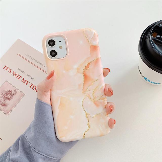 Ring Holder Purple Soft Phone Case For iPhone 13 12 11 Pro XS Max XR X 7 8 Plus SE Stand Back Cover Granite Stone Marble Texture