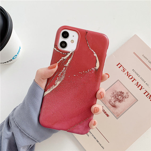 Ring Holder Purple Soft Phone Case For iPhone 13 12 11 Pro XS Max XR X 7 8 Plus SE Stand Back Cover Granite Stone Marble Texture