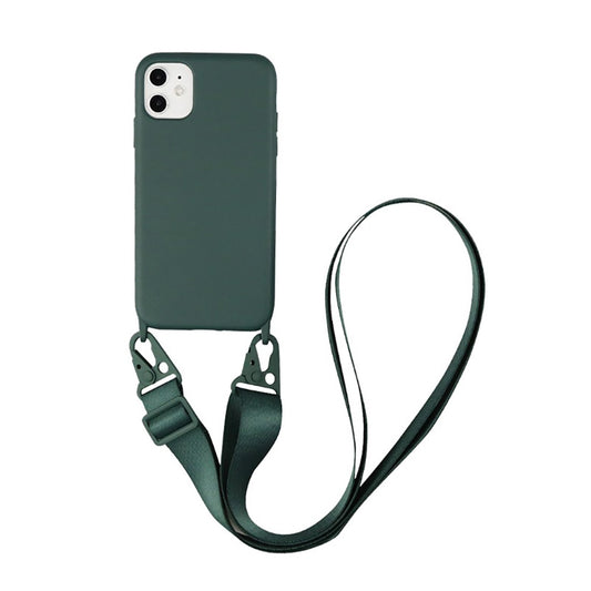 Silicone Phone Case For iPhone 12 13 11 Pro Max 7 8 Plus X XR XS Max Ultra Cover With Neck Strap Crossbody Necklace Cord